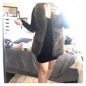 Faux fur brown vest